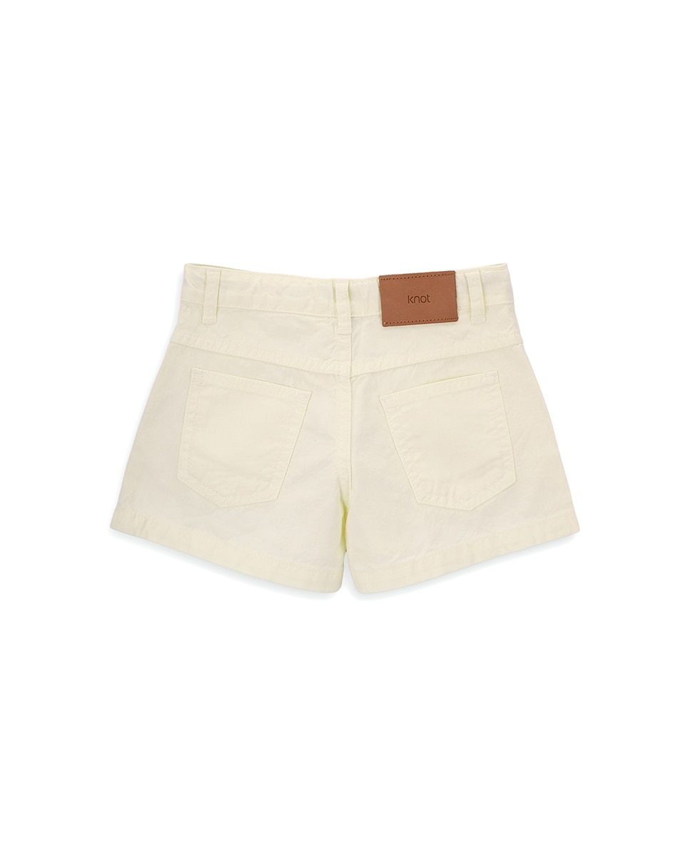 Calções de Cinco Bolsos de Menina KNOT Amarelo-3