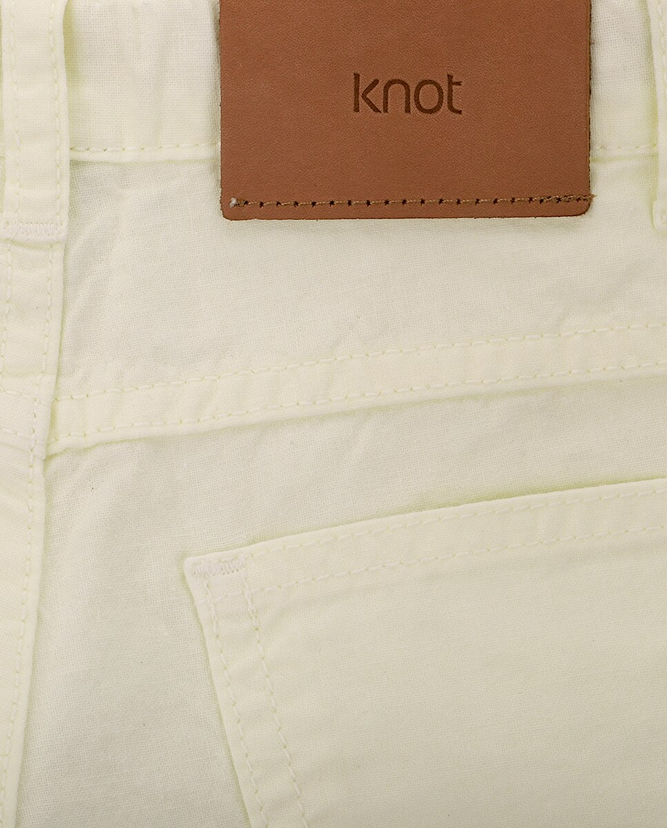Calções de Cinco Bolsos de Menina KNOT Amarelo-4