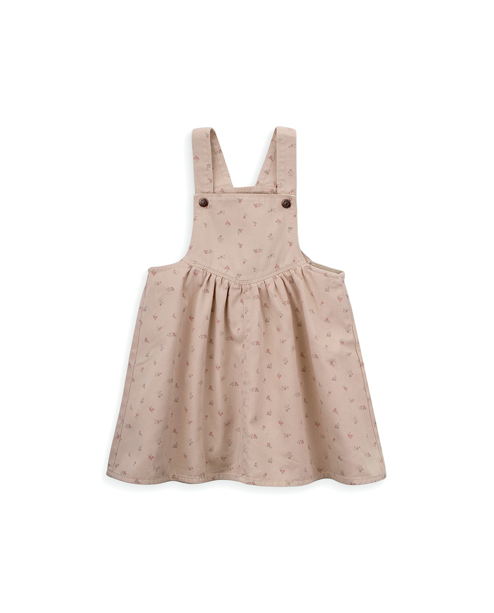 Saia de Peito de Menina em Sarja de Flores KNOT Rosa-1