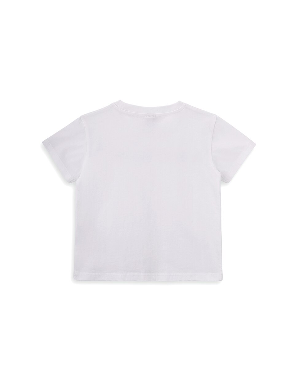 T-Shirt de Menino em Algodão com Frase KNOT Branco-3