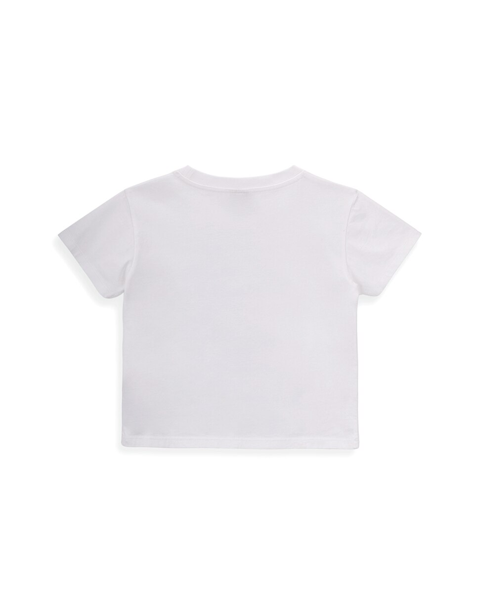 T-Shirt de Menino em Algodão com Desenho Frontal KNOT Branco-3