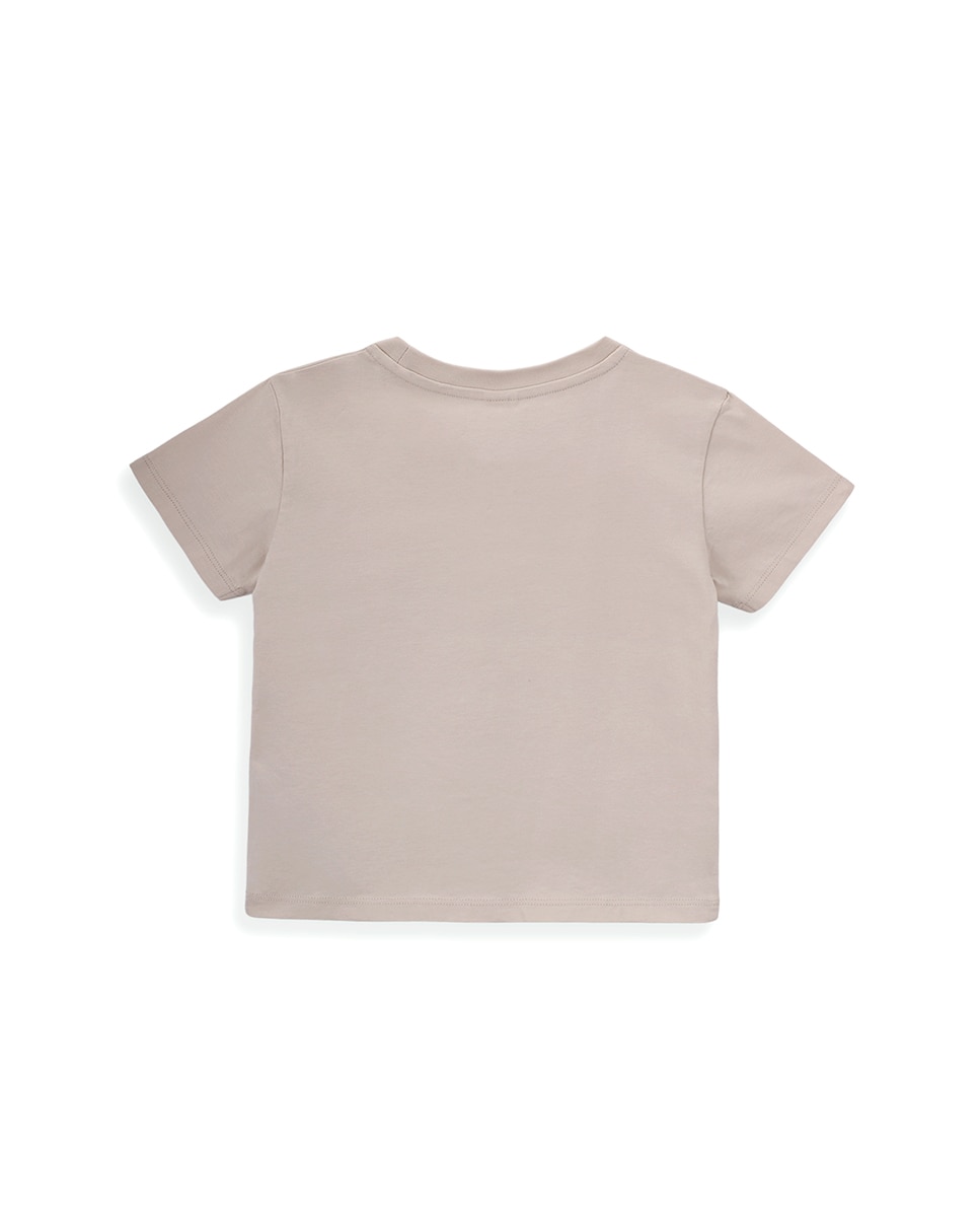 T-Shirt de Menino em Algodão com Desenho Frontal KNOT Cinzento-claro-3