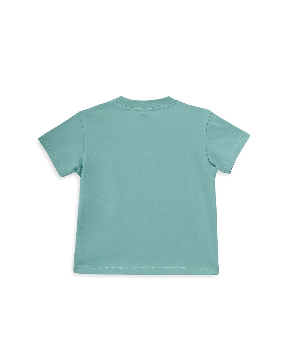 T-Shirt de Menino em Algodão com Desenho Frontal KNOT Verde-menta-3