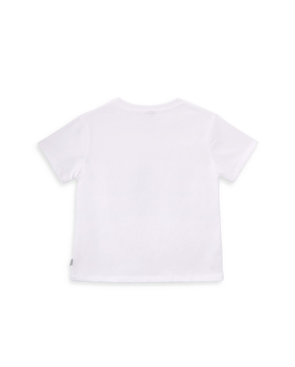 T-Shirt de Menino em Algodão com Desenho Frontal KNOT Branco-3