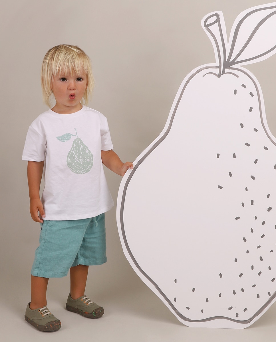 T-Shirt de Menino em Algodão com Desenho Frontal KNOT Branco-4