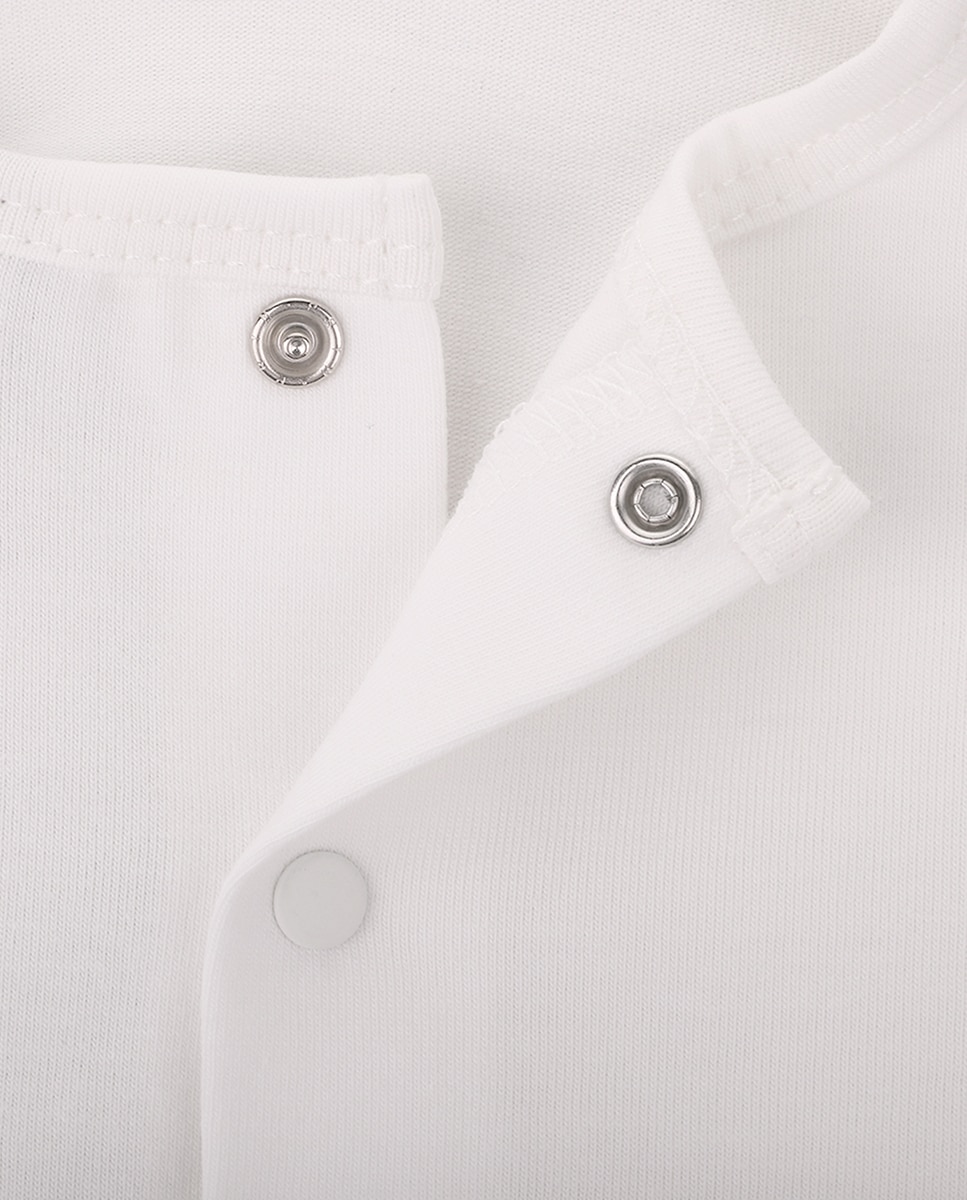 T-Shirt de Bebé Menino em Algodão Orgânico com Desenho Frontal KNOT Branco-4