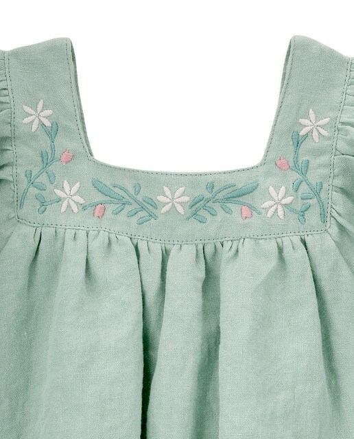 Imagem 0 de Vestido de Menina em Linho com Bordado