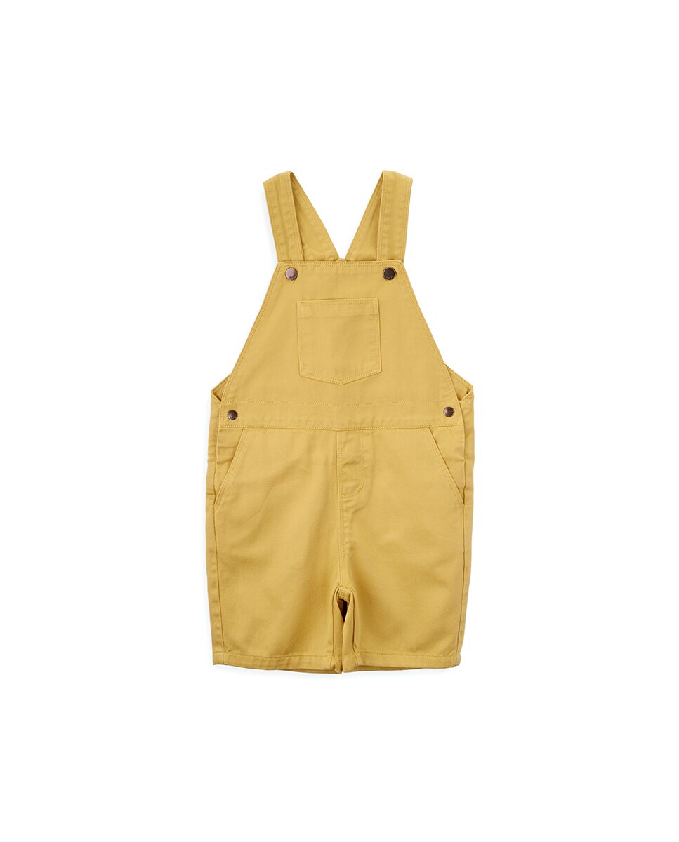 Jardineiras de Bebé em Sarja Estampadas Amarelo-1