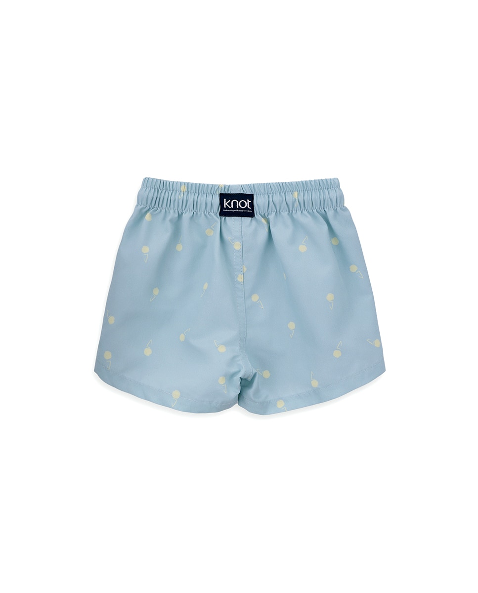 Calções de Banho de Menino com Estampado Azul-3