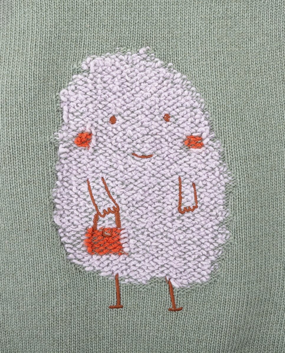 Camisola de Malha Lady Monster de Menina KNOT Verde-claro-1