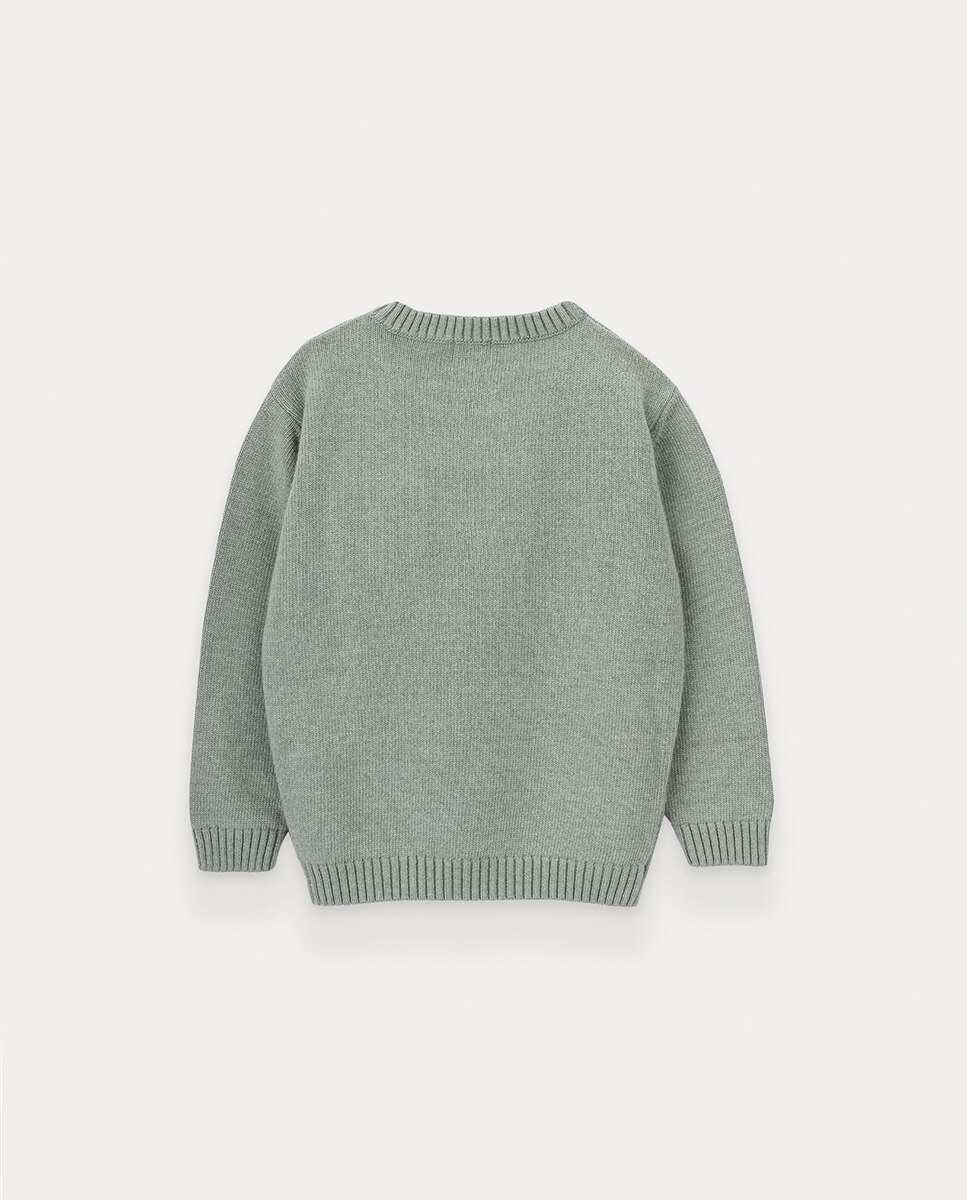 Camisola de Malha Moon Friend de Menino KNOT Verde-claro-2
