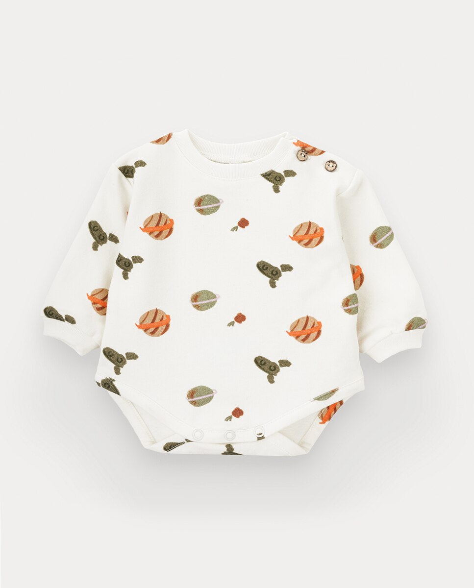 Body Little Astronaut de Bebé Menino em Algodão KNOT Pérola-1