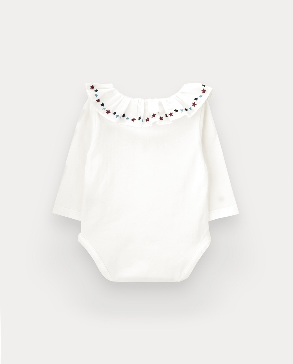 Body Jolly Stars de Bebé Menina em Algodão Orgânico KNOT Pérola-3