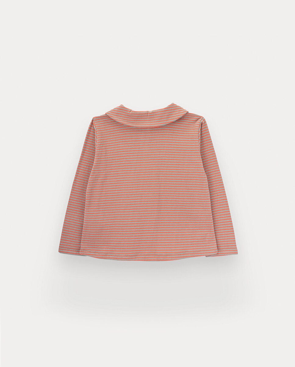 Polo Cherrie Stripes de Menina em Algodão KNOT Vermelho-2