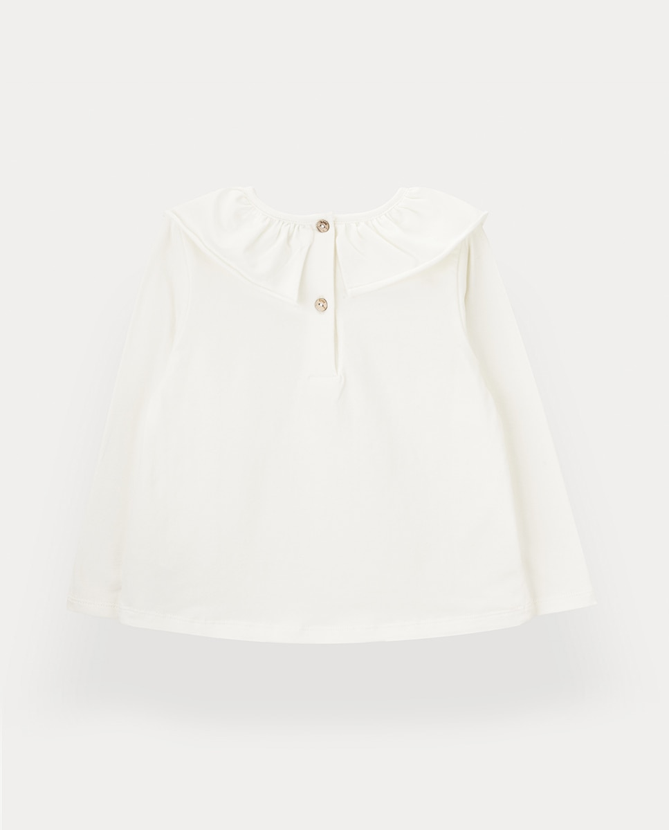 T-Shirt Abby de Menina em Algodão Orgânico KNOT Pérola-2