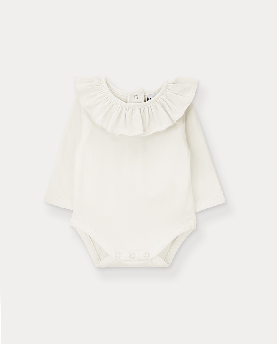 Body Cloudy de Bebé Menina em Algodão Orgânico KNOT Pérola-1