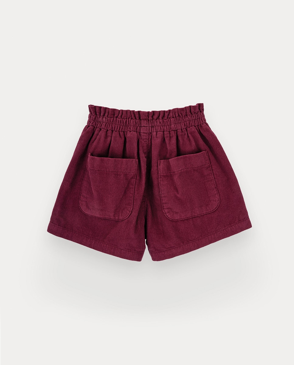 Calções Lizy de Menina em Bombazine KNOT Bordeaux-3