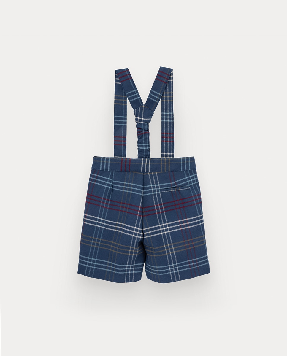Calções Booker de Menino em Xadrez KNOT Azul-escuro-3