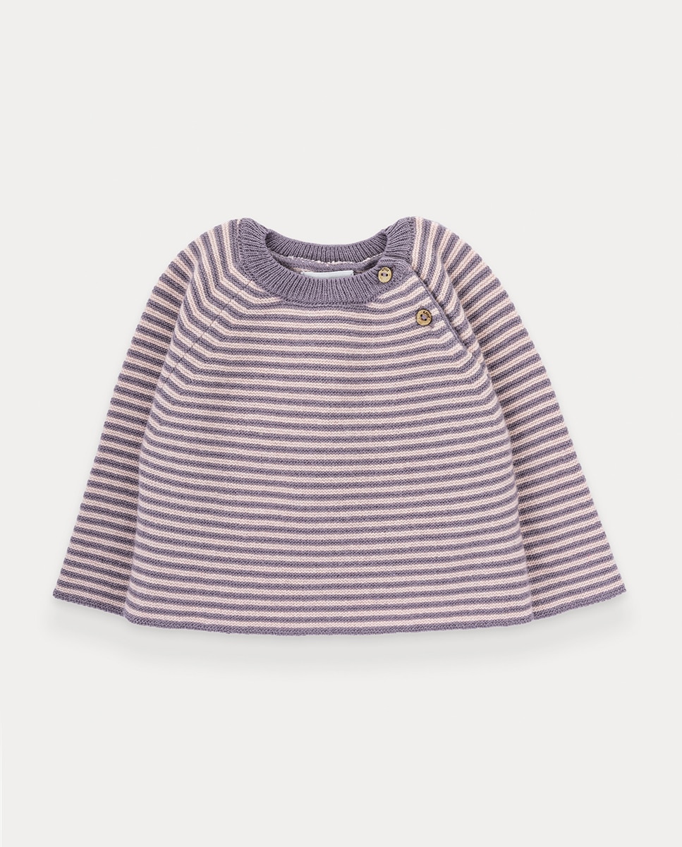 Camisola de Malha Blush Stripes de Bebé Menina KNOT Roxo-1