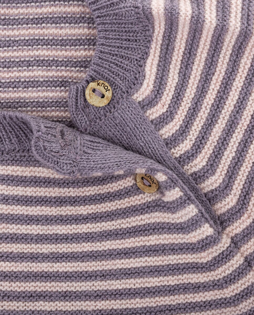 Camisola de Malha Blush Stripes de Bebé Menina KNOT Roxo-2