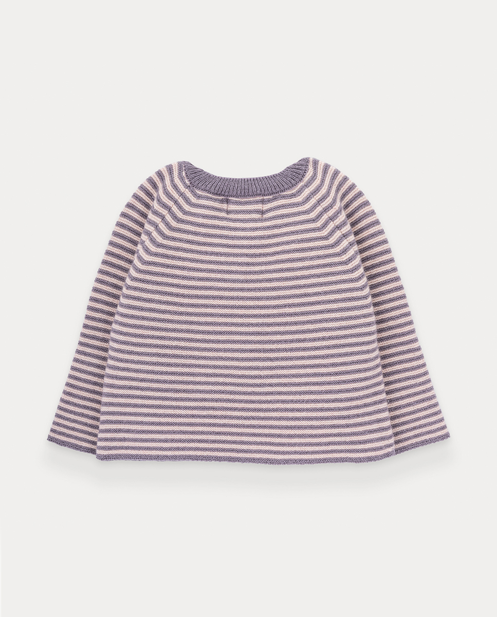 Camisola de Malha Blush Stripes de Bebé Menina KNOT Roxo-3