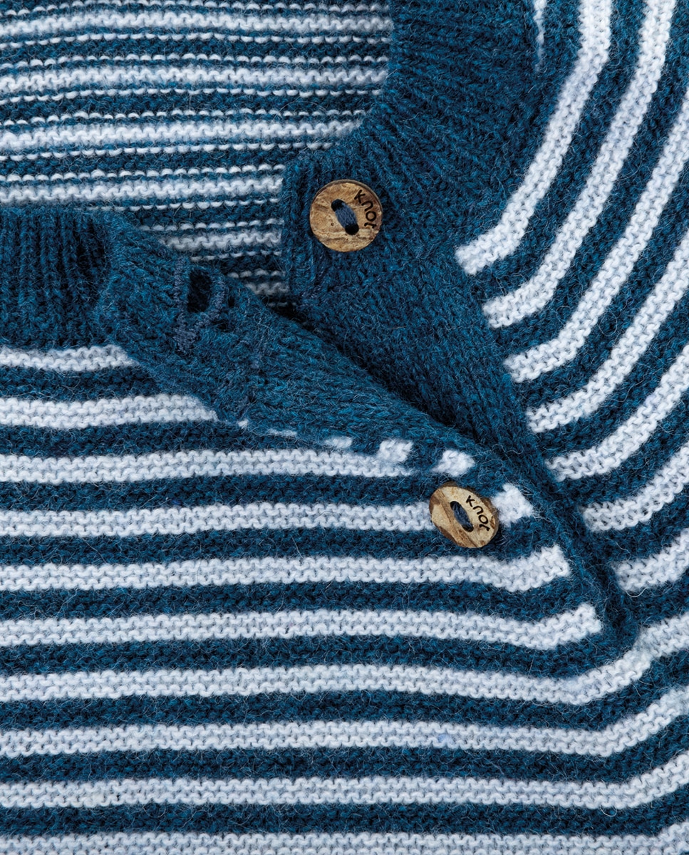 Camisola de Malha Marine Stipes de Bebé Menino KNOT Azul-2