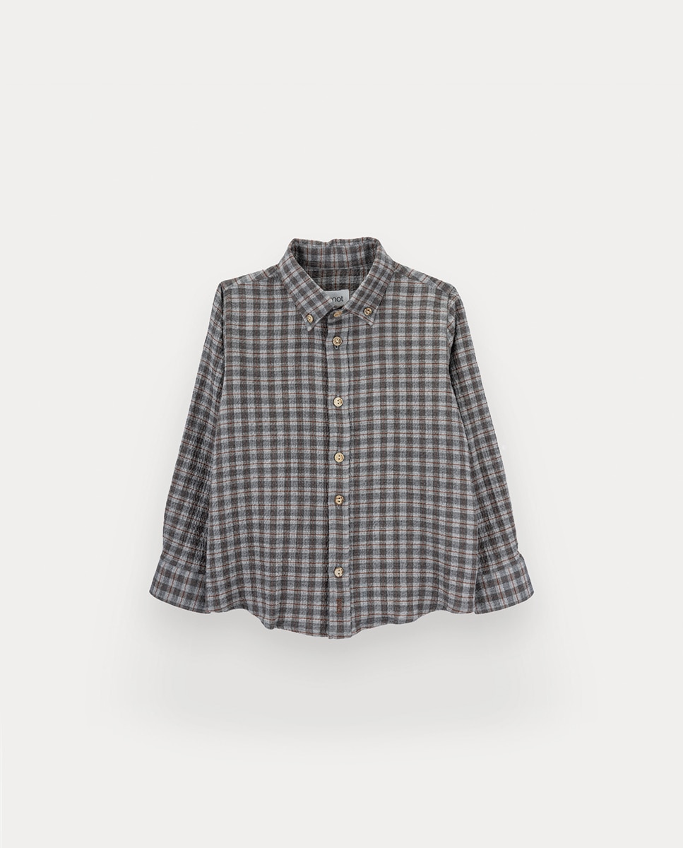 Camisa Alan de Menino em Xadrez KNOT Verde-1