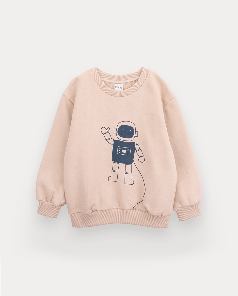 Sweatshirt Astronaut de Menino Castanho-claro-1