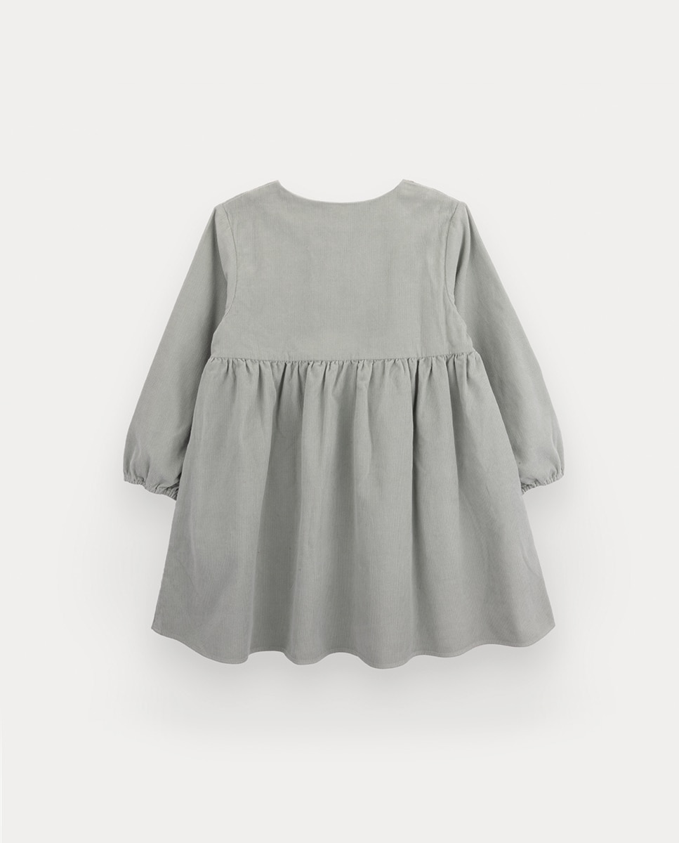 Vestido Maisie de Menina em Bombazine KNOT Verde-claro-2