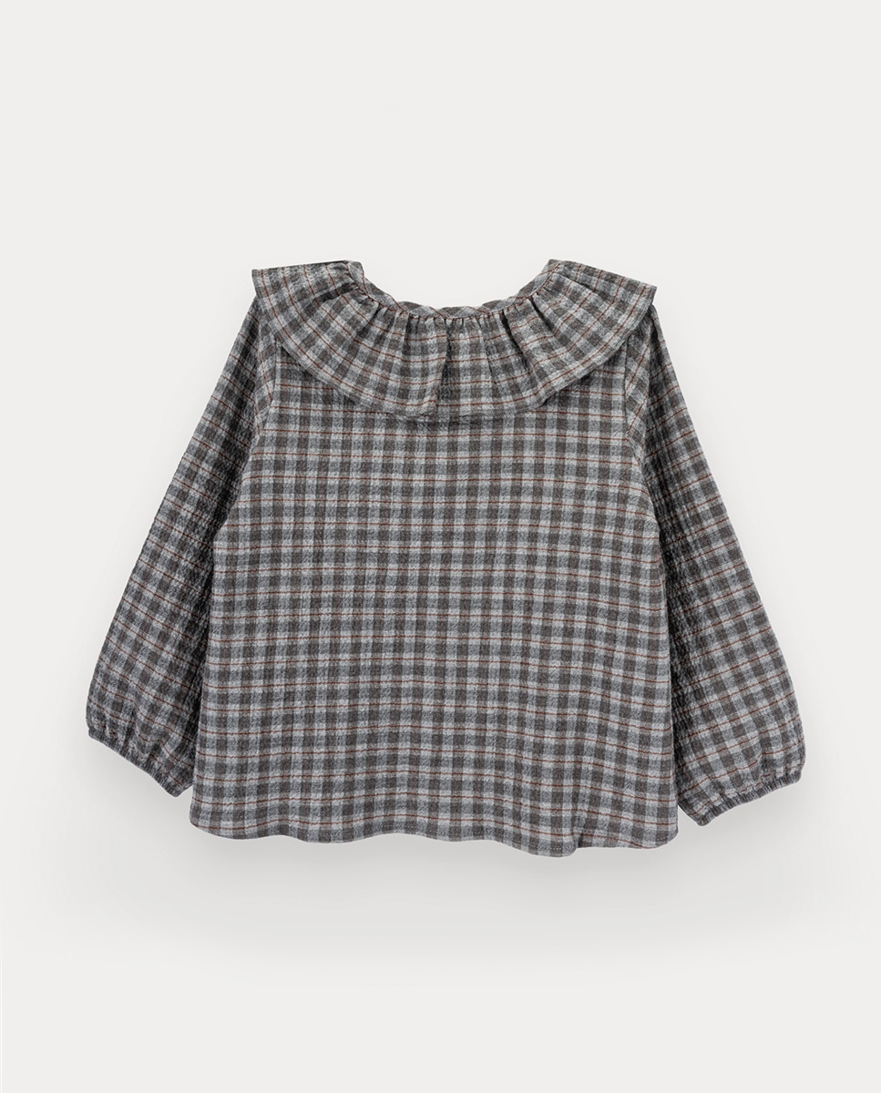 Blusa Lucia de Menina em Xadrez KNOT Verde-3