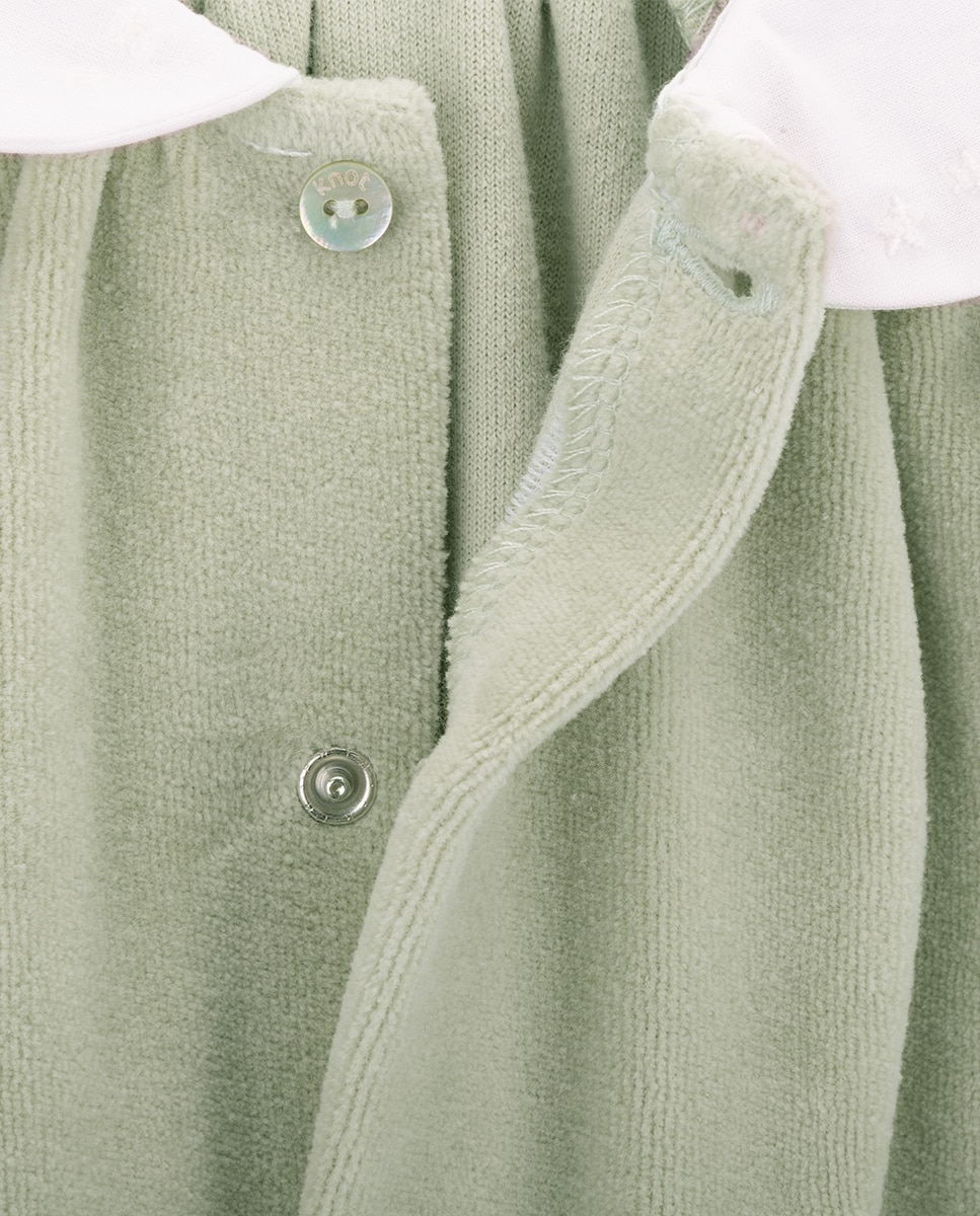 Babygrow Henry de bebé em algodão orgânico KNOT Verde-2