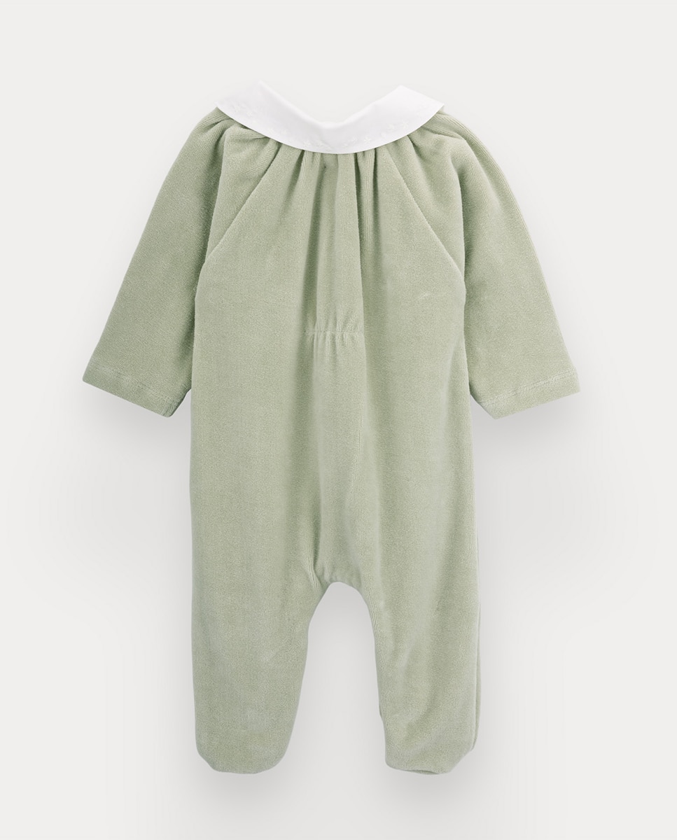 Babygrow Henry de bebé em algodão orgânico KNOT Verde-3