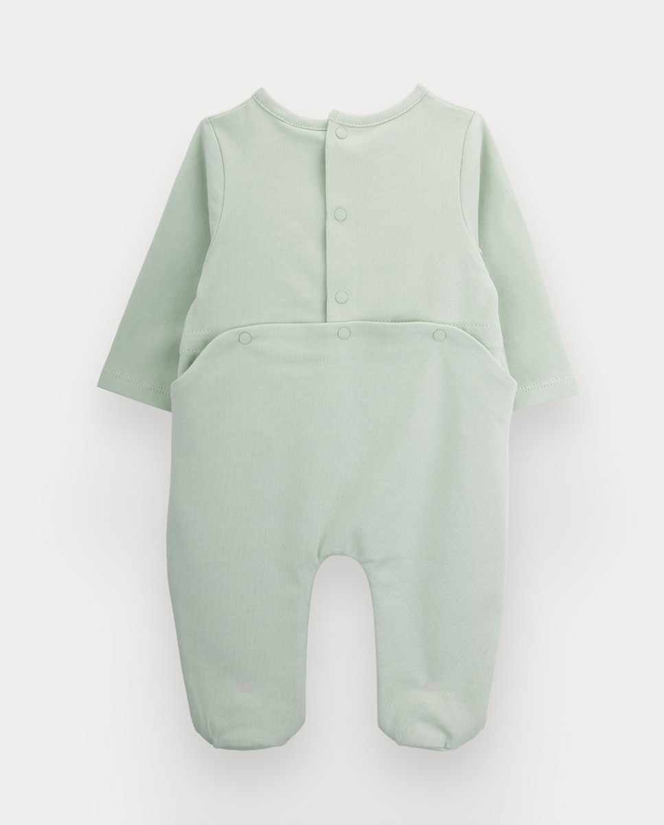Babygrow Little Worm de bebé menino em algodão orgânico KNOT Verde-3