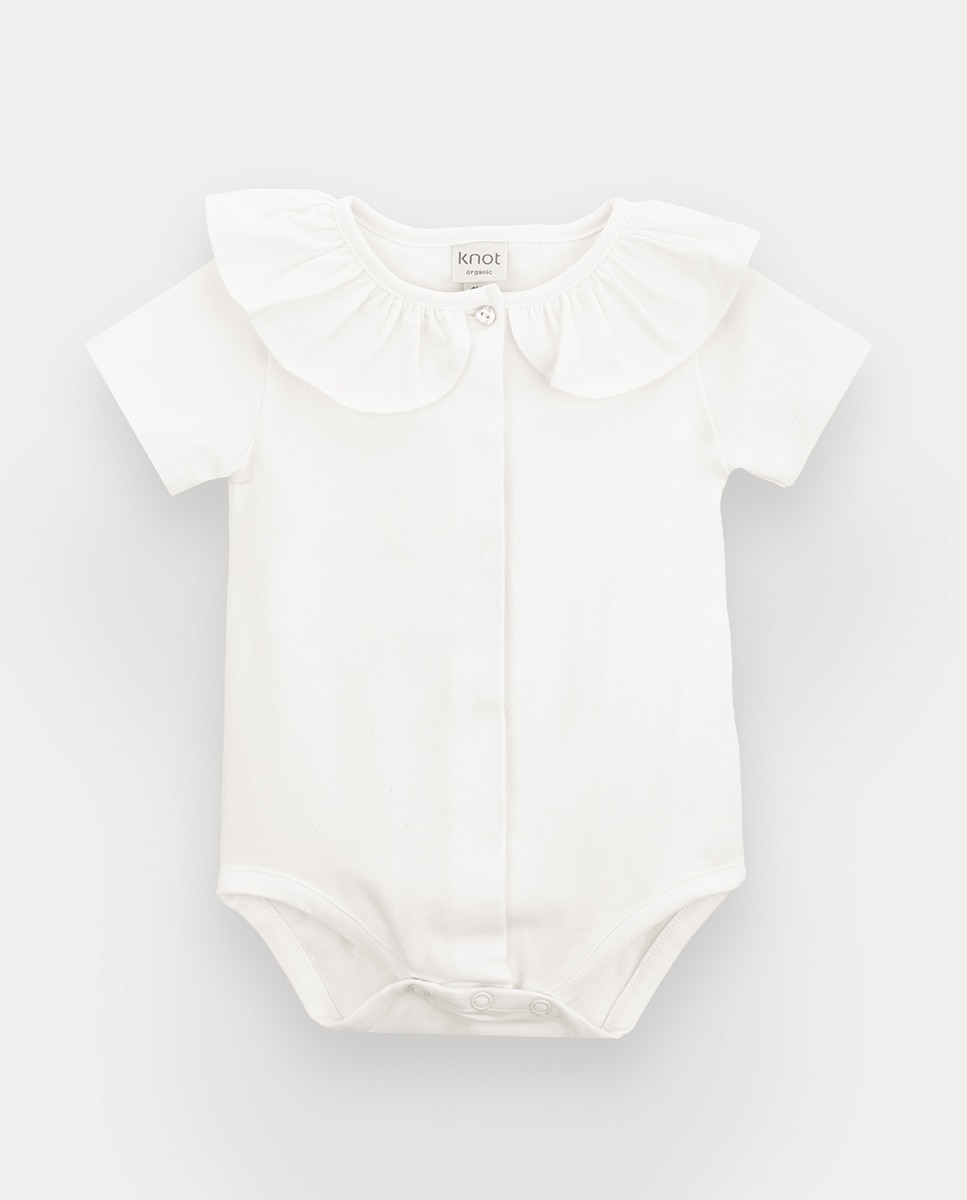Body Juliet de bebé menina em algodão orgânico KNOT Pérola-1