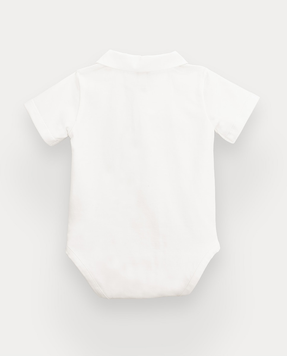 Body Chicky Baby de bebé menino em algodão orgânico KNOT Pérola-3