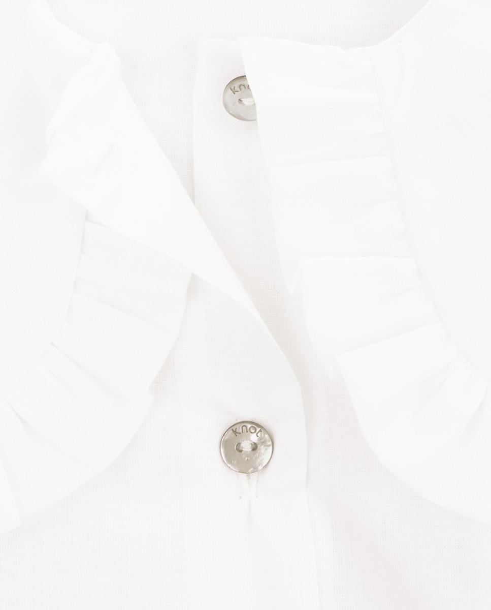 Blusa Barbara de menina em algodão orgânico KNOT Branco-2