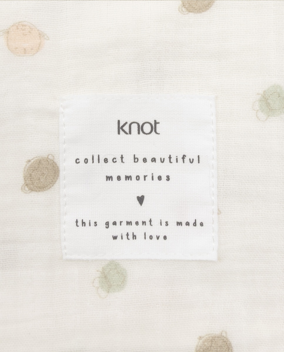 Fralda de pano Doudou de bebé em algodão KNOT Branco-2