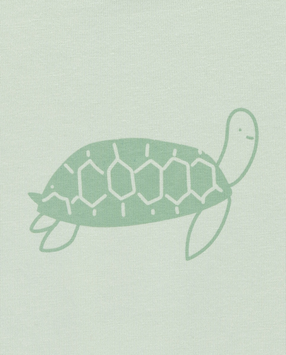 Macacão Turttie de bebé menino em algodão orgânico KNOT Verde-2