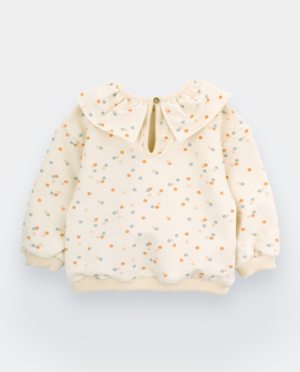 Sweatshirt Jessie de bebé menina em algodão KNOT Bege-3