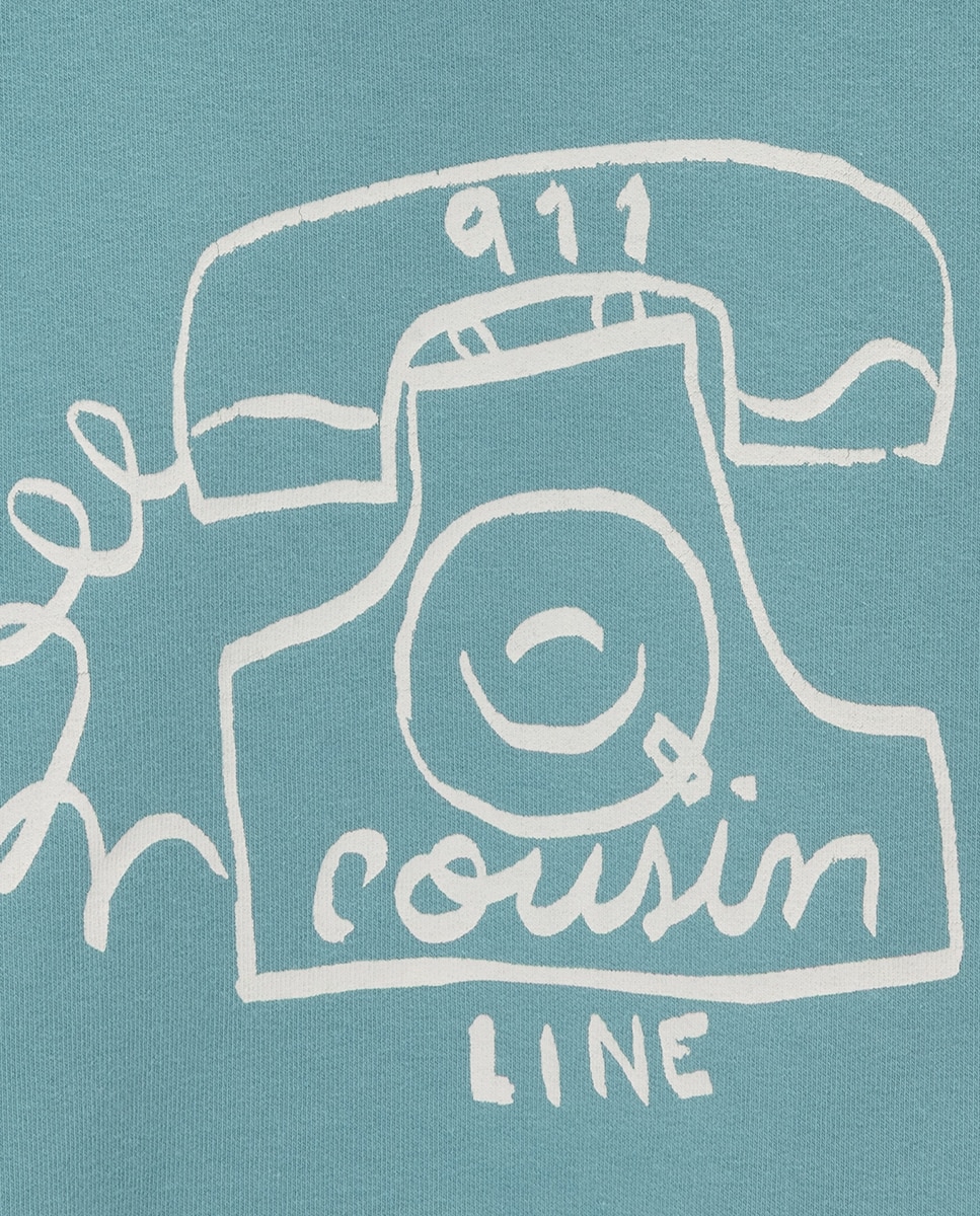 Sweatshirt Cousin Line de menino em algodão KNOT Azul-2