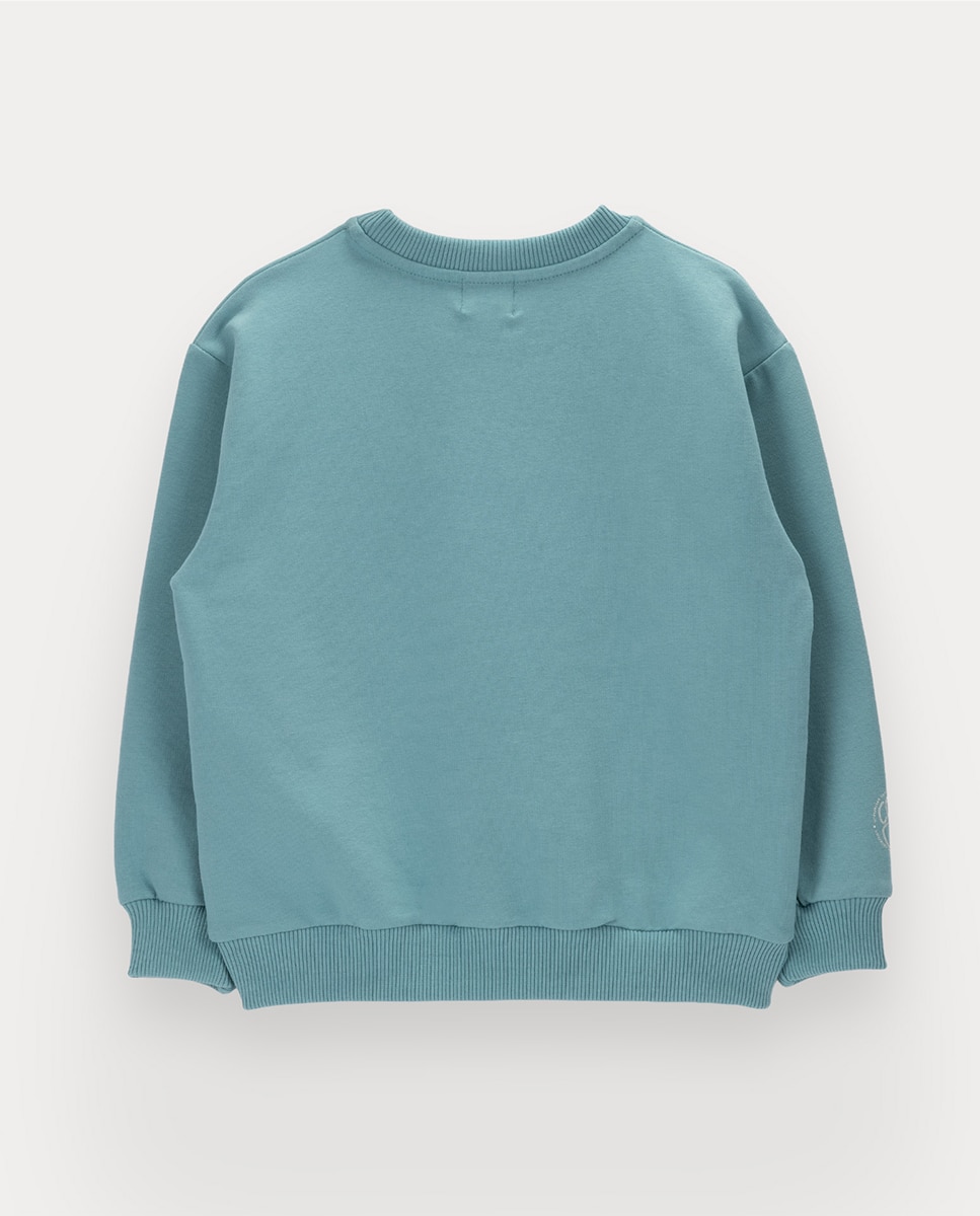 Sweatshirt Cousin Line de menino em algodão KNOT Azul-3