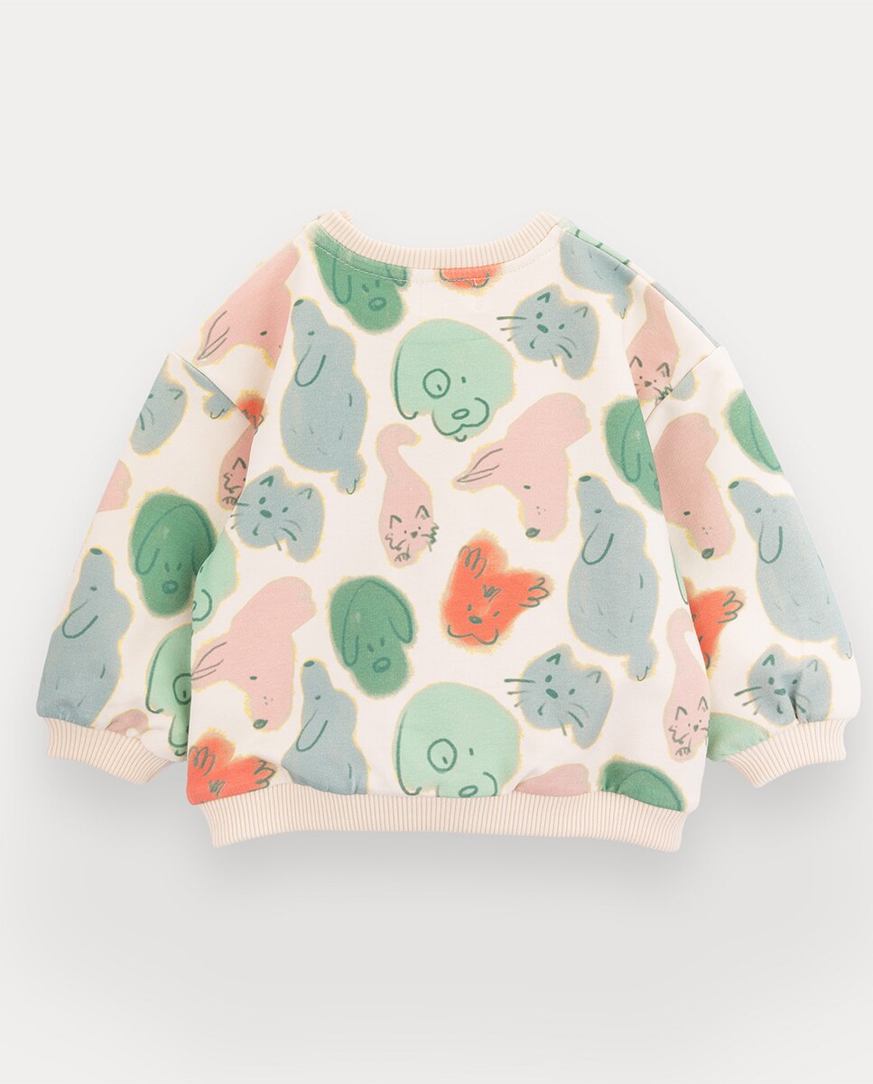 Sweatshirt Fur-ever Friends de criança em algodão KNOT Multicolor-3