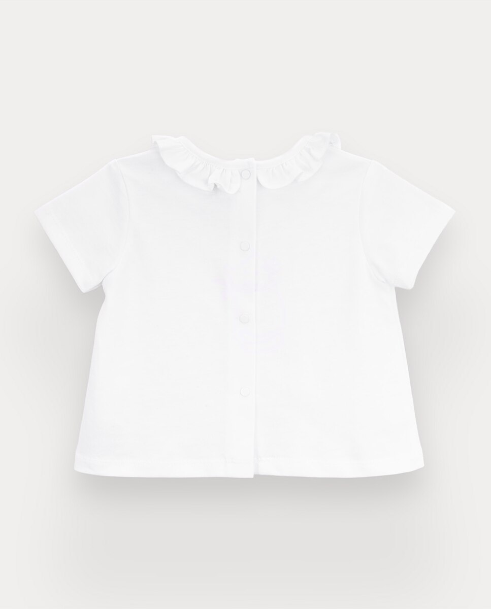 T-shirt Mary Cat de bebé menina em algodão KNOT Branco-3