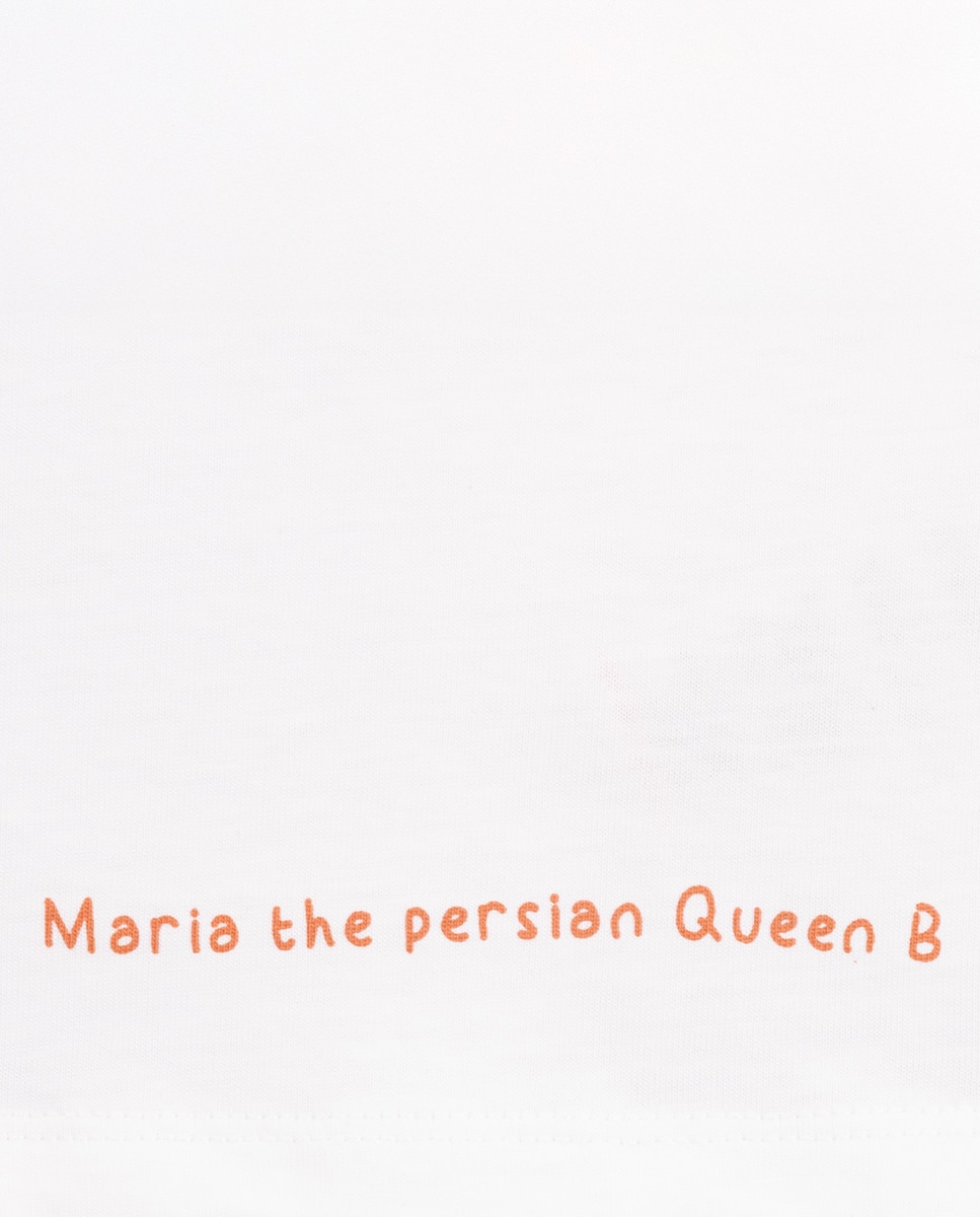 T-shirt Persian de menina em algodão KNOT Branco-3