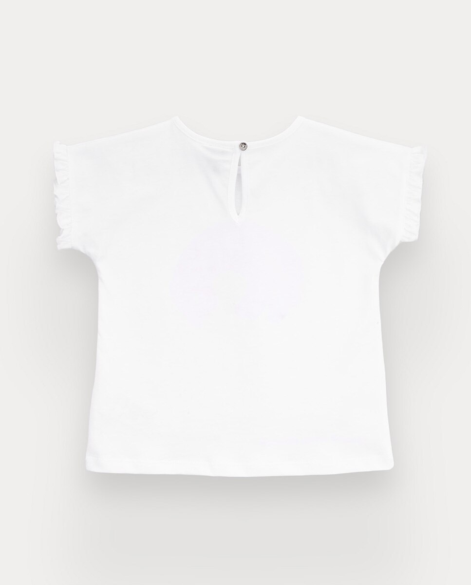 T-shirt Persian de menina em algodão KNOT Branco-4