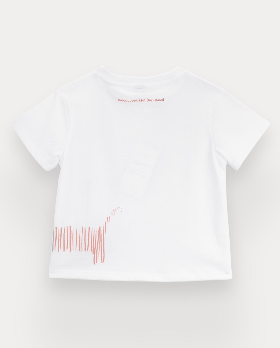 T-shirt Sam de menino em algodão Branco-3