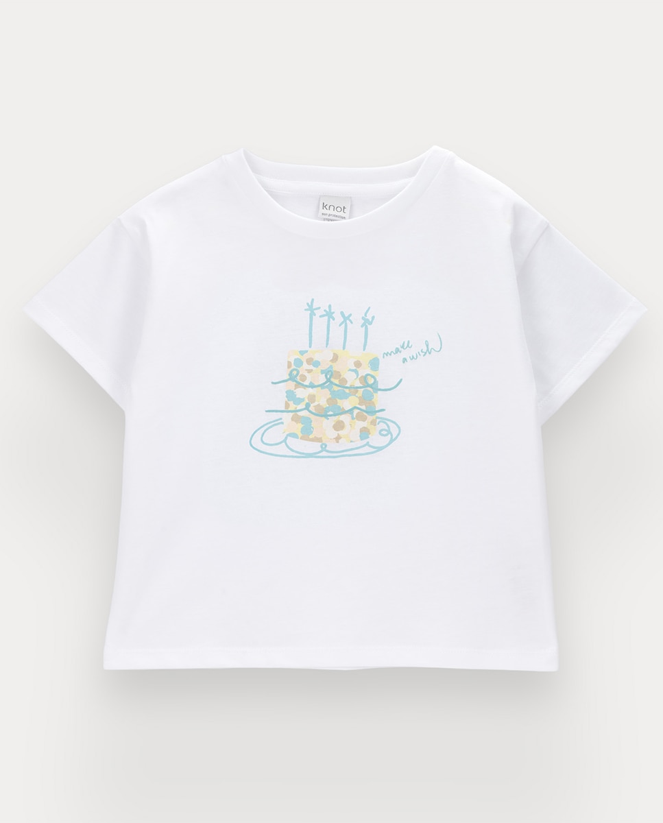 Imagem 0 de T-shirt Make a Wish de menina em algodão