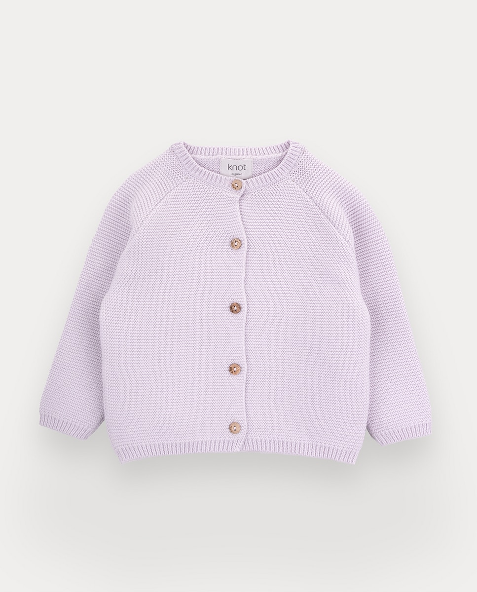 Imagem 0 de Casaco de malha Petal de bebé menina em algodão orgânico