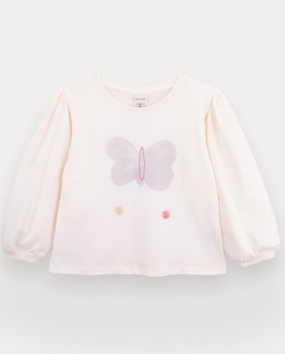 Imagem 0 de T-shirt Blurred Wings de menina em algodão