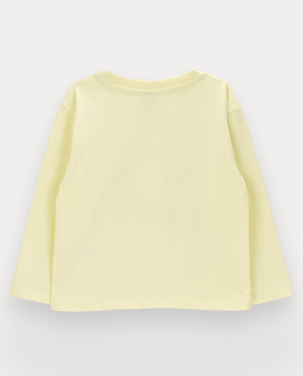 T-shirt Slow Down de menino em algodão KNOT Amarelo-3